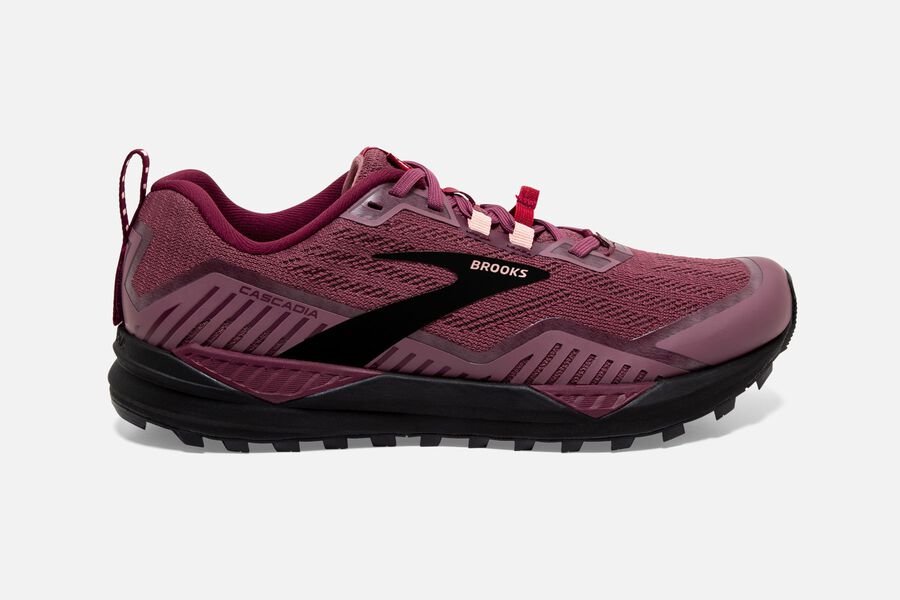 Brooks Cascadia 15 Womens Australia - Trail Running Shoes - Burgundy/Black (661-PATXO)